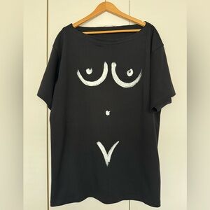 Moschino Black Top with White Detail